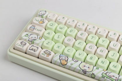 Milk Green Panda Keycaps