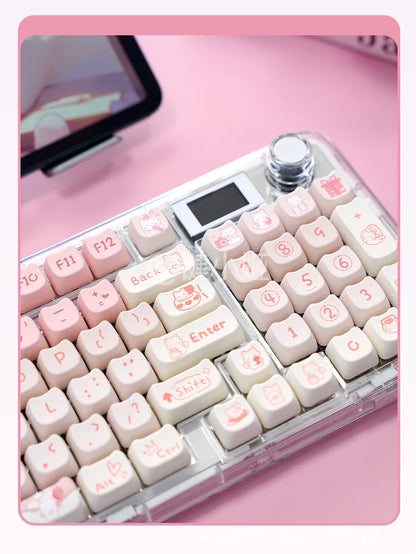 Cute Pink Kitty Prr Keycaps