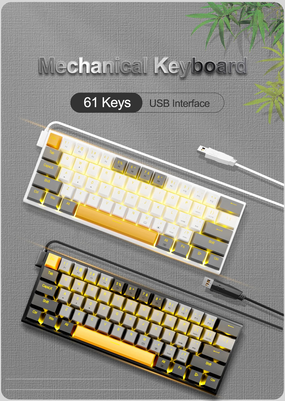E-YOOSO Z11 USB Mechanical Gaming Wired Keyboard 61 Keys