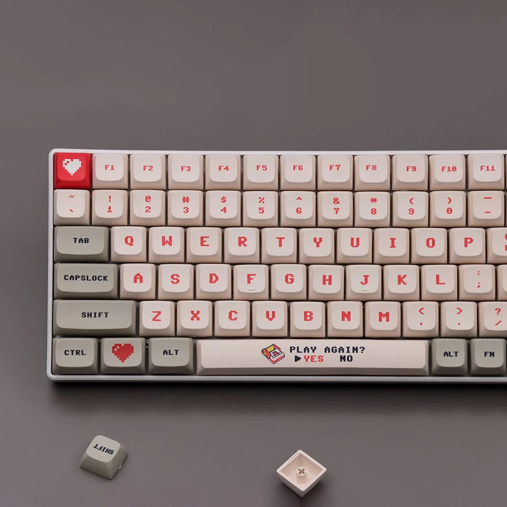 Retro Anime Red And White Keycaps