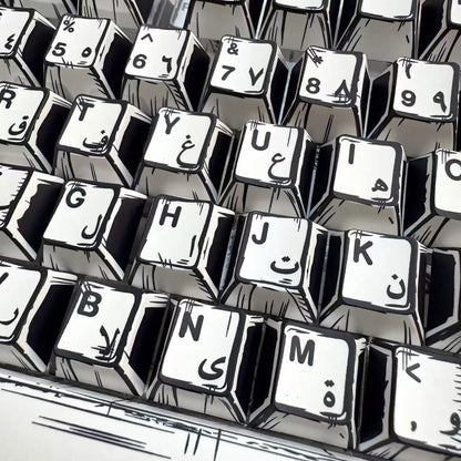 White Multi-Language Comic Keycaps