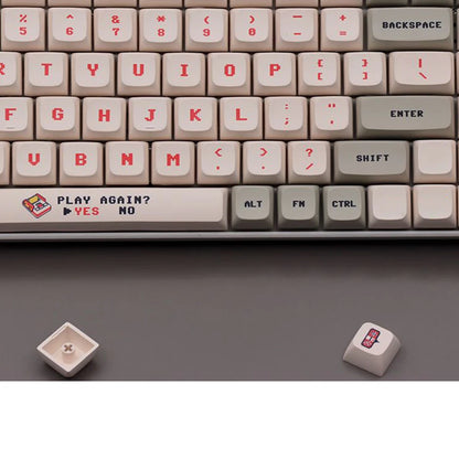 Retro Anime Red And White Keycaps